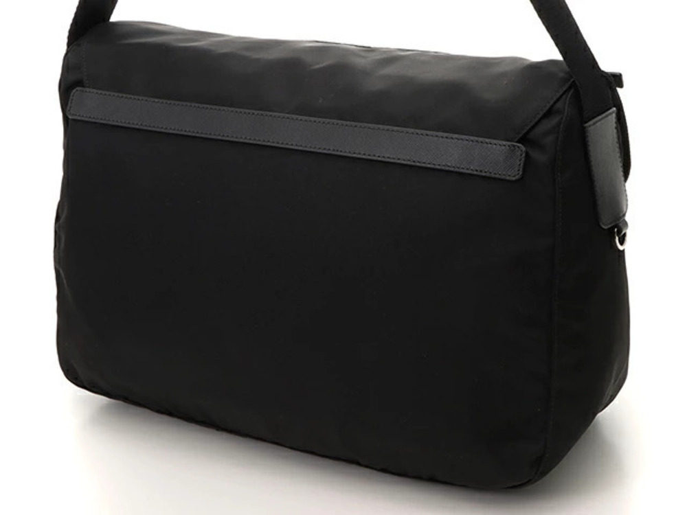 Prada shoulder calfskin bag messenger black